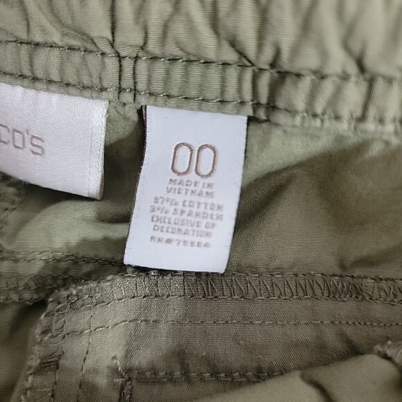 Chico’s Women’s Capris Size 00 (≈ US 2) Green Elastic Waist Cropped Pants - Picture 7 of 7